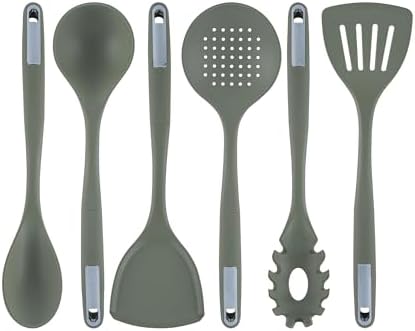 Restaurantware 6-Piece Silicone Utensil Set, Green