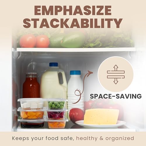 Reusable Snack Containers with Lids 30 Pack – 2 Compartment Portion