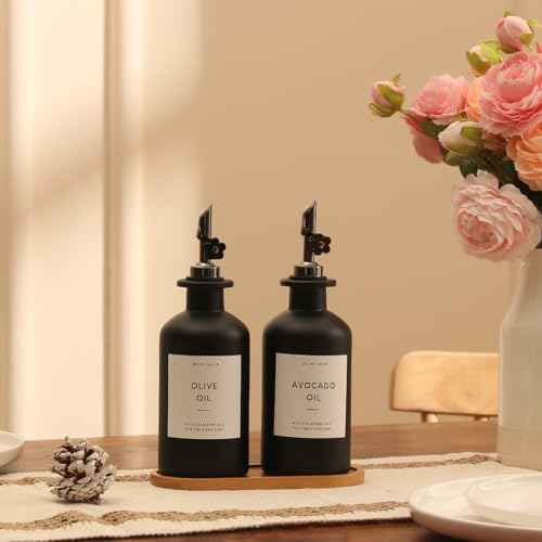 HOMCDALY 12 oz Glass Olive Oil Dispenser