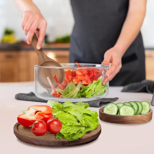 Large Glass Salad Bowls Set