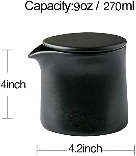 Multi Sugar Bowl Ceramic Creamer Pitcher,Sauce Pitcher with Spoon,9oz