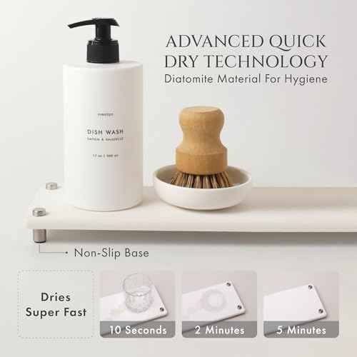 FINESSY White Soap Dispenser Set with Tray and Brush