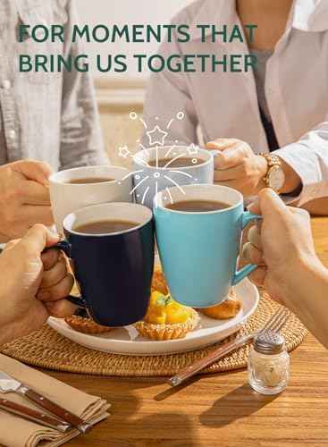 Sweese Porcelain Coffee Mugs - 16 Ounce (Top to the Rim) for Coffee