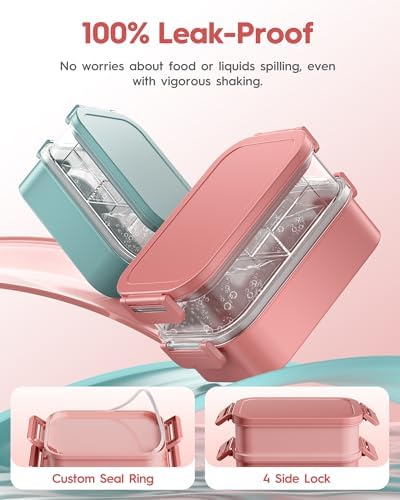 Canfanni Adults Bento Box with Thermo Bag, 74oz Capacity 3 Stackable