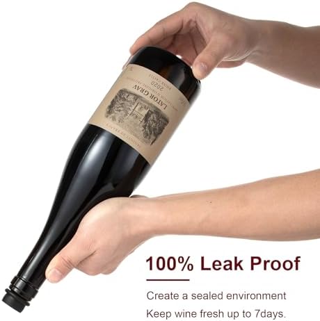 Wine Saver Vacuum Pump with 4 Wine Stoppers, Wine Bottle Stoppers with