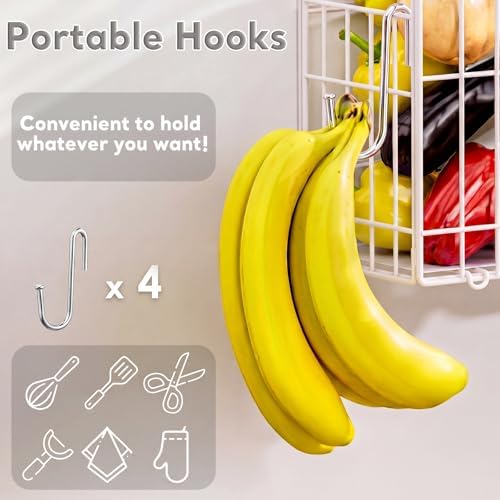 2 Set White Magnetic Spice Rack for Refrigerator