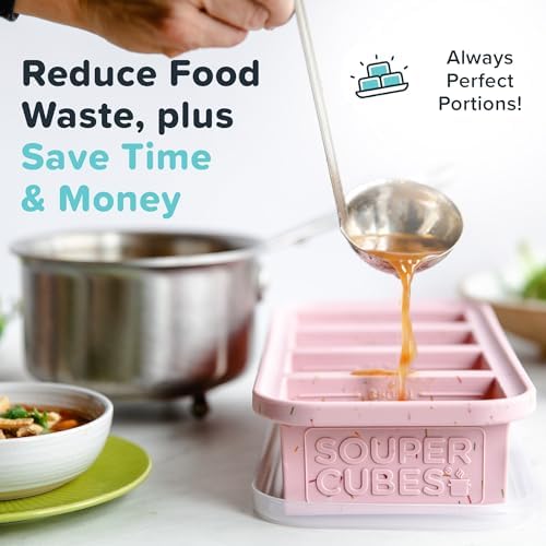 Souper Cubes 1 Cup Silicone Freezer Trays with Lids, Cotton Candy