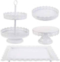 TOPZEA Set of 4 Cake Stands, White Metal Dessert Treat Table Display