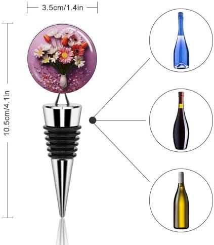 Fresh Flowers Wine Stopper Vacuum Alloy Wine Bottle Stopper Reusable