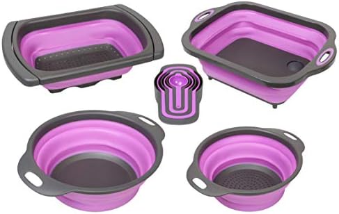 10 PCS Collapsible Kitchen Silicone Over the sink Strainer, Colander