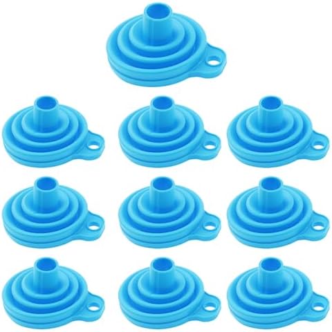 DZS ELEC 10PCS Kitchen Funnel Set 2.95x2.68 Inches Collapsible Rubber