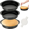 9 Inch Round Cake Pan with Handle, 3PCS Nonstick Cake Pans with