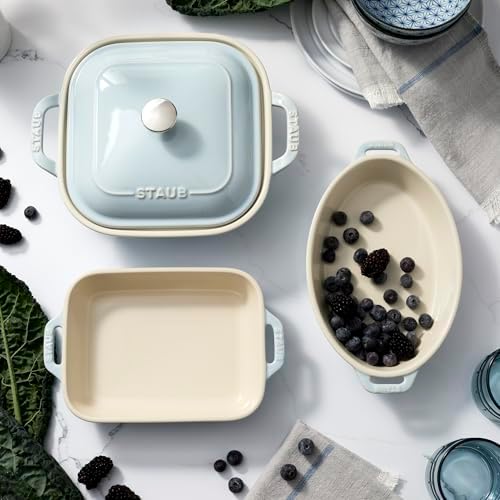 Staub Ceramic 4-pc Baking Pan Set, Light Blue
