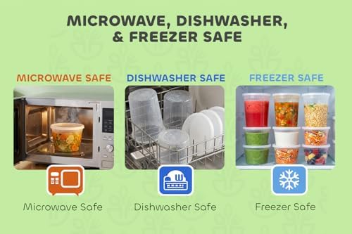 48 Sets Plastic Food Storage Containers with Lids, 16oz & 32oz