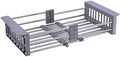 Dish Drying Rack, Over The Sink Dish Drying Rack, Stainless Steel Dish Drainer with Adjustable Arms Holder Functional Kitchen Sink Organizer for Vegetable and Fruit
