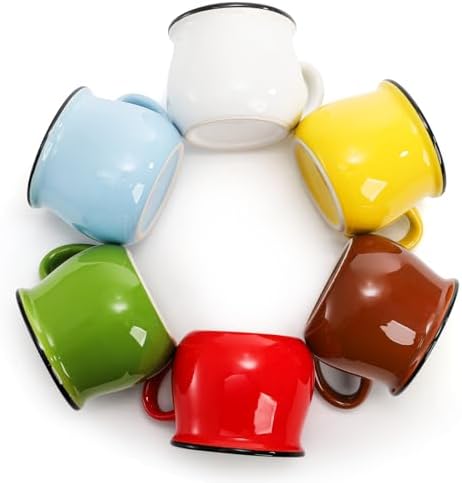 5 Oz 6 Pcs Cute Coffee Mugs, Mini Ceramic Espresso Cups, Small