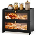 Double Layer Bread Box Container for Kitchen Countertop Homemade Bread