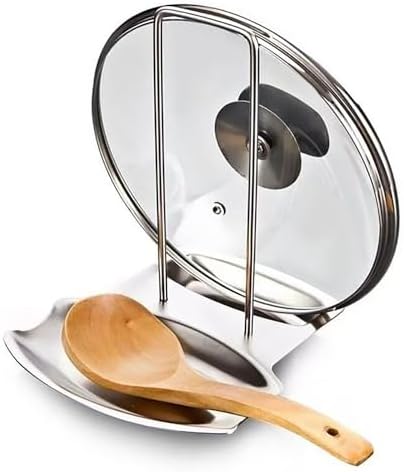 304 Stainless Steel Spoon and Lid Rest,Pot Lid Holder While
