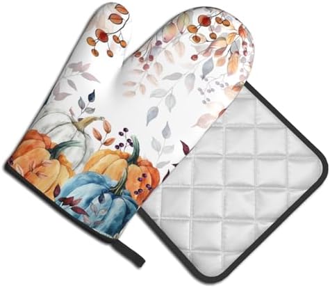 Thanksgiving Pumpkin Oven Mitts and Pot Holders Set