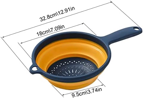 Collapsible Colander with Handle, 2PCS Foldable Fruit & Vegetable