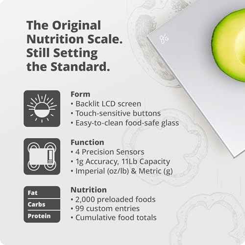 Greater Goods Food Scale with Nutrition Calculator, 2,000 Codes