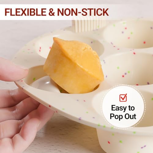 Silicone Muffin Pan for Air Fryer Oven Instant Pot, Nonstick 7 Cups