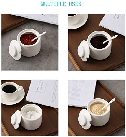 ONTUBE Porcelain Sugar Bowl and Creamer Set of 3, White