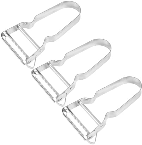 3PCS Vegetable & Potato Peeler in Silver Color, Stainless Steel Handle