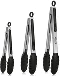 TACGEA Kitchen Tongs, Set of 3, 7", 9" and 12"