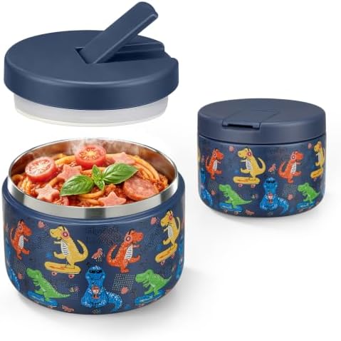 Pawtong 12oz Insulated Vacuum Food Jar with Buckle Lid Wide Mouth Soup