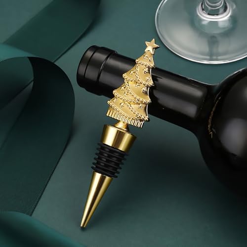 Christmas Wine Bottle Stopper, 2pcs Xmas Tree Decorative Wine Stoppers
