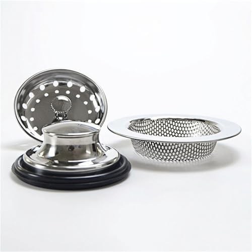 Stainless Steel 3-Piece Sink Strainer Set with Drain Stopper Cover