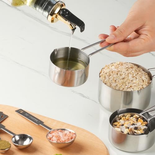 10-Piece Stainless Steel Measuring Cups and Spoons Set for Home Baking