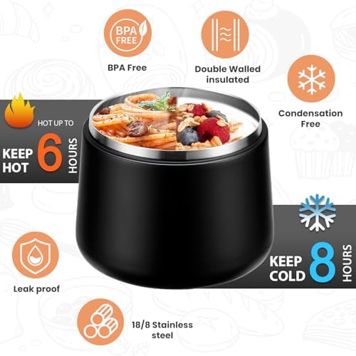 Itslife 14oz Vacuum Insulated Soup Thermo for Hot Food, Kids Lunch