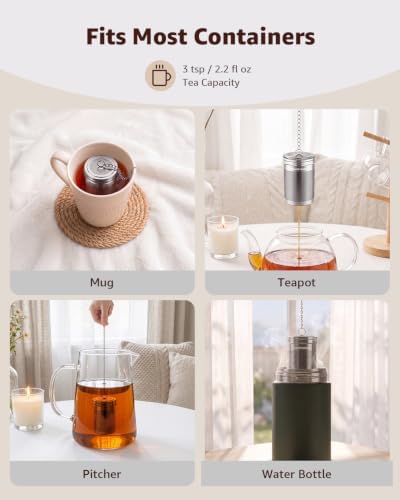HOUSE AGAIN Tea Infuser, Extra Fine Mesh Tea Infusers for Loose Tea