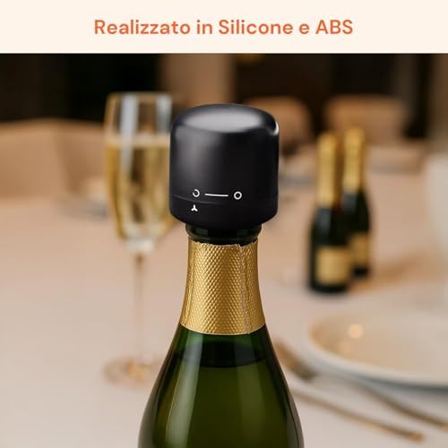 Vacuum Stopper for Wine Made of Robust ABS in a Set of 3 - Fresh