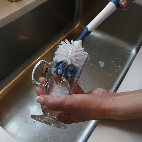 Unger 12.7” Flexible Glass and Bottle Scrub Brush, Extra-Long