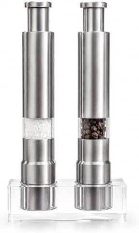 Salt & Pepper Grinder Set, 2 Refillable Stainless Steel Mills