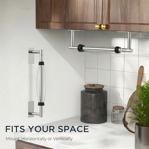 FORIOUS Paper Towel Holder Under Cabinet, One Hand Tear