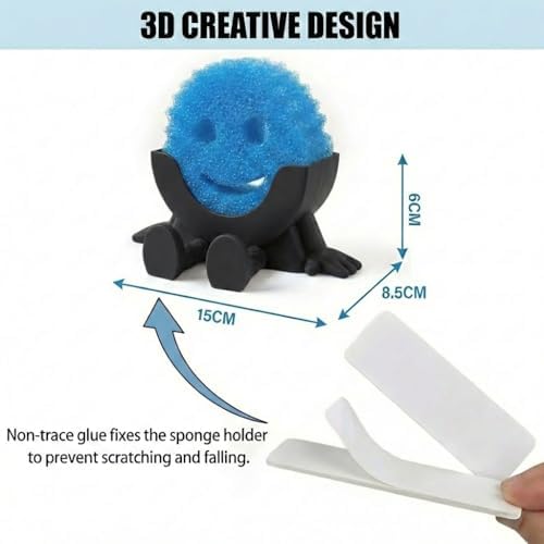 Creative Drainage Sponge Holder for Scrub Daddy, Black (1)