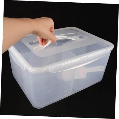 LIFKOME 8l Divided Plastic Snack Box with Lid and Handle Xmas
