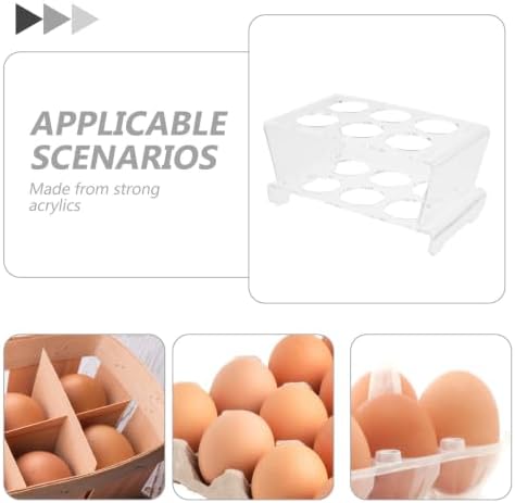 Egg Storage Box 12-slot Stackable for Refrigerator, Acrylic