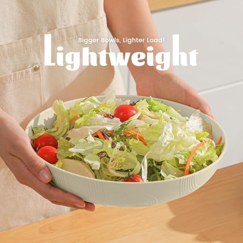 Homienly 65 oz Large Salad Bowls Wheat Straw Big Bowls 10 inch Serving