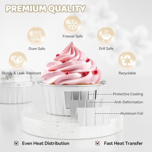 Mini Cake Pans with Lids, Mini Aluminum Foil Cupcake Baking Cups