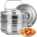 STARVAST Stainless Steel 3 Tier Stackable Insert Pans, Compatible with