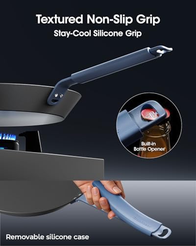 Carbon Steel Frying Pan Set, 8 & 10 Inch Nitrided Skillets