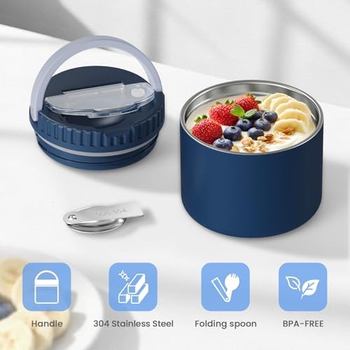 12oz Thermo for Hot Food, Insulated Food Jar with Foldable Spoon