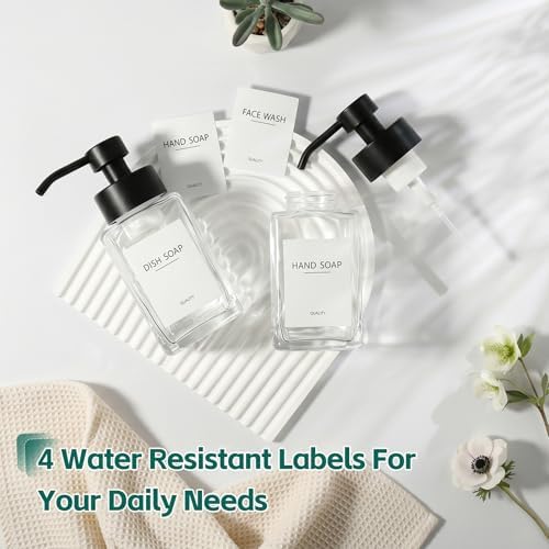 2Pcs 12oz/350ml Glass Foaming Soap Dispensers