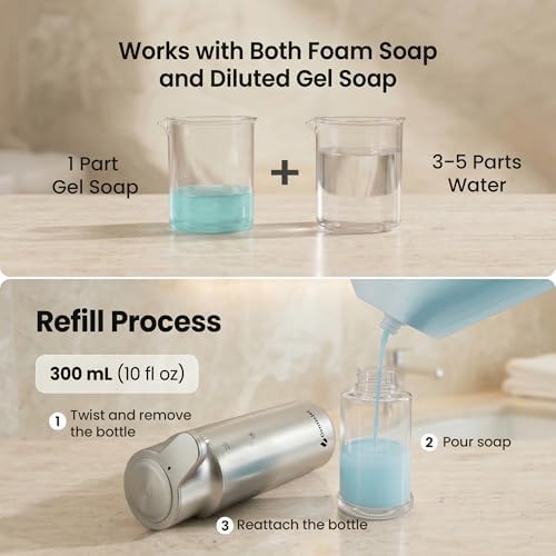 GentleJet CrystalJet Automatic Foam Soap Dispenser Stainless Steel