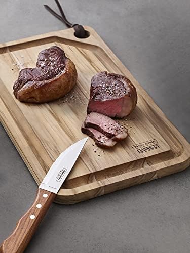 Tramontina 5” Jumbo Steak Knives Set of 4, Sharp Knife with Wooden